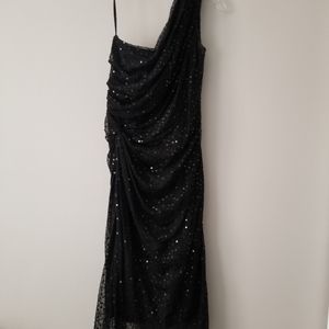 Tadashi Shoji Sequin one-shoulder cocktail dress